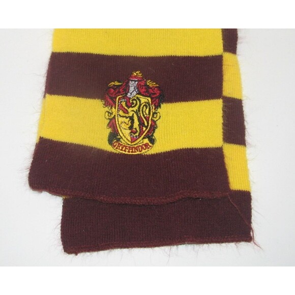 Harry Potter Yellow & Maroon Striped Gryffindor House Scarf Wrap 60" Cosplay - Picture 2 of 2